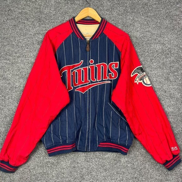 VINTAGE‎ 90's Cleveland Indians All-Star Game Jacket Reversible Baseball Sz L